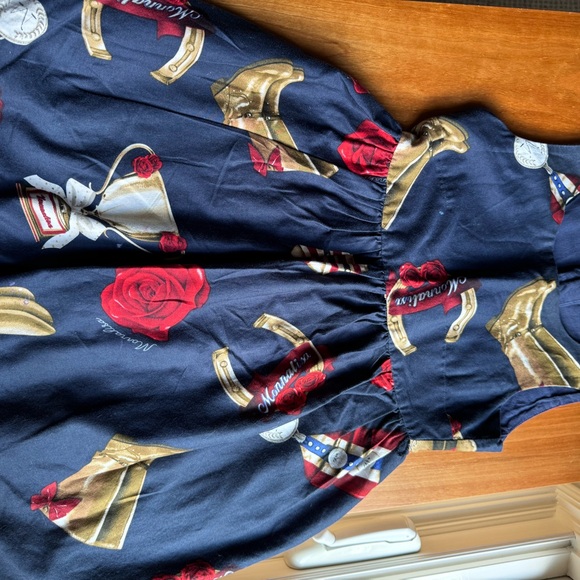 Monna Lisa girls navy blue red dress size 5, 108cm - Picture 5 of 7